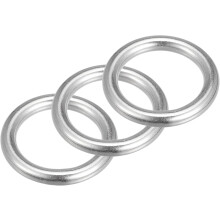 316 Stainless Steel Round Ring Welded O-Rings 30mm(1.18") ID 6mm Thick 3pcs