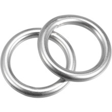 316 Stainless Steel Round Ring Welded O-Rings 30mm(1.18") ID 6mm Thick 2pcs