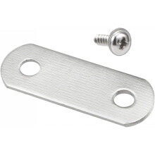 Flat Repair Plate, 22mmx8mm, Fixing Mending Corner Brace Bracket for Furniture 10Pcs and 2x8mm Phillips Pan Head Washer Screws 50Pcs