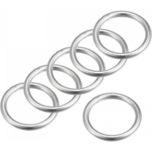 316 Stainless Steel Round Ring Welded O-Rings 20mm(0.79") ID 3mm Thick 6pcs