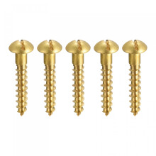 Wood Screws M5 x 30mm Slotted Round Head Brass Self-Tapping Screw 50 Pcs