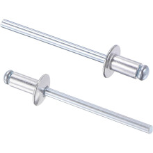 Blind Rivets, Aluminum Pull Rivets Core Decoration Rivets 4mm Diameter 8mm Grip Length Silver Tone, 120pcs