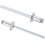 Blind Rivets, Aluminum Pull Rivets Core Decoration Rivets 4mm Diameter 8mm Grip Length Silver Tone, 120pcs 1