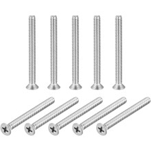 10#-24x2" Flat Head Machine Screws Phillips 304 Stainless Steel Bolts 25pcs