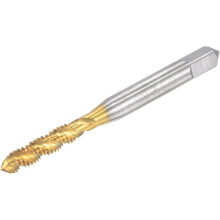 Spiral Flute Threading Tap 8-32 UNC, HSS (High Speed Steel) Titanium Plated Machine Thread Screw Tap 3 Flutes Tapping Tool H2 Tolerance