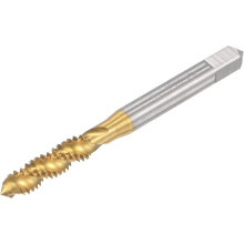 Spiral Flute Threading Tap 1/4-20 UNC, HSS (High Speed Steel) Titanium Plated Machine Thread Screw Tap 3 Flutes Tapping Tool H2 Tolerance