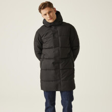 (S, Black) Regatta Mens Hayleyn Longline Outdoor Walking Hiking Padded Jacket Coat