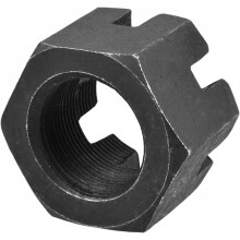 M30x1.5mm Hexagon Slotted Nut, Grade 4.8 Carbon Steel Hex Castle Nuts, Black