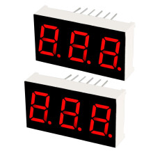 Common Cathode 12 Pin 3 Bit 7 Segment Display 1.18 x 0.63 x 0.28 Inch 0.4" Red LED Display Digital Tube 2pcs