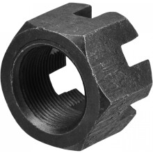 M27x1.5mm Hexagon Slotted Nut, Grade 4.8 Carbon Steel Hex Castle Nuts, Black