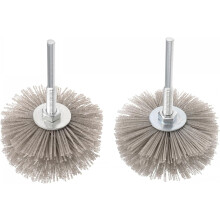 Nylon Wire Brush Abrasive Polishing Wheel 120/240 Grits 3-1/8 Inch Grinding Head with 6mm Threaded Shank