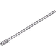 Carbide Burrs Rotary Files, Single Cut Cylinder with Ball Nose Tungsten Carbide Tip 8mm Cutting Head 6mm Shank 150mm (6-Inch) Length for Wood Metal St
