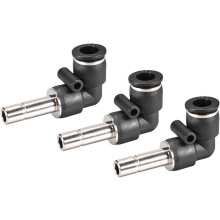 Push To Connect Tube Fitting Plug-In Elbow Pneumatic Air Push Fit Lock Fitting 8mm Tube OD X 8mm Tube Stem 3pcs