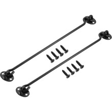 12" Cabin Hook Eye Latch Gate Door Swivel Window Hook 201 Stainless Steel with Screws Black 2pcs