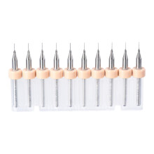 PCB Drill Bits 0.2mm Tungsten Carbide Rotary Tool Jewelry CNC Engraving Print Circuit Board Micro Drill Bits 1/8 Inch Shank 1 Set (10 Pcs)