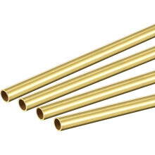 Brass Round Tube 5.5mm OD 0.5mm Wall Thickness 300mm Length Pipe Tubing 4 Pcs