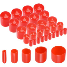 50pcs Round Rubber End Caps Protective Caps 1/8" 1/4" 1/2" 3/4" 15/16" Red Vinyl Cover Screw Thread Protectors Assortment