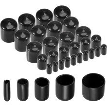 50pcs Round Rubber End Caps Protective Caps 1/8" 1/4" 1/2" 3/4" 15/16" Black Vinyl Cover Screw Thread Protectors Assortment(3mm 6mm 12mm 19mm 24mm)