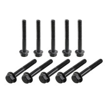 M6-1x45mm Hex Serrated Flange Bolts 10.9 Grade Carbon Steel Screws 10pcs