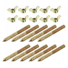 M8 Wing Nuts Butterfly Nut Bronze Tone 10pcs and M8x75mm Hanger Bolt Double Headed Screw 10pcs