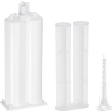 Epoxy Gun Adhesive Cartridge, Plastic Resin Mixer Dual Glue Cartridge with Push Rod and Mixing Tube for 50ml/1.7oz 1:1 AB Glue Adhesive Gun