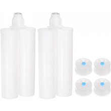 2Pcs Epoxy Gun Adhesive Cartridge, 220mm Plastic Resin Mixer Dual Glue Cartridge with Gray Piston for 400ml/13.5oz 1:1 AB Glue Adhesive Gun