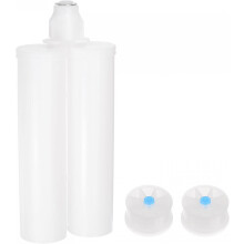 Epoxy Gun Adhesive Cartridge, 220mm Plastic Resin Mixer Dual Glue Cartridge with Gray Piston for 400ml/13.5oz 1:1 AB Glue Adhesive Gun