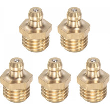 Brass Straight Grease Fitting M12 x 1.5mm Thread Hydraulic Grease Fitting Accessories, 5Pcs