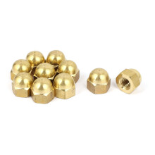 Hex Cap Nuts - 10Pcs M8 Dome Nuts Brass Hexagon Decorative Cap Nut for Screws Bolts Brass Tone