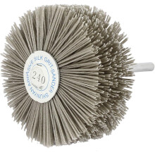 6mm Shank 82mm Dia Head 240 Grit Abrasive Nylon Wheel Brush Grinding Tool