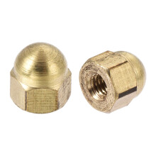 Hex Cap Nuts - 20Pcs M3 Dome Nuts Brass Hexagon Decorative Cap Nut for Screws Bolts Brass Tone