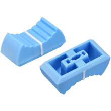 Plastic Straight Slide Potentiometer Flat Push Knob Insert Shaft 4x2mm White Blue 10pcs