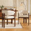 (Walnut, Boucle) 6 Solid Wood Dining Chairs - Walnut Boucle 3