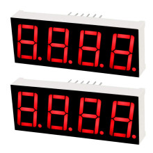 Common Anode 12Pin 4 Bit 7 Segment Display 1.98 x 0.75 x 0.31 Inch 0.55" Red LED Display Digital Tube 2pcs