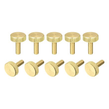 Knurled Thumb Screws, M4x12mm Flat Brass Bolts Grip Knobs Fasteners for PC, Electronic, Mechanical 10Pcs