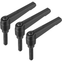 M8 x 32mm Handle Adjustable Clamping Lever Thread Push Button Ratchet Male Threaded Stud Knobs Quick Release Screw Handles Bolts with Locking Lever Bl