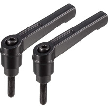 M5 x 20mm Handle Adjustable Clamping Lever Thread Push Button Ratchet Male Threaded Stud Knobs Locking Rotating Screw Handles Quick Release Bolt Black