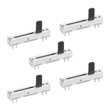 5pcs Fader Variable Resistors 35mm Straight Slide Potentiometer B104 100K Ohm Linear Double Potentiometers for Dimming Tuning