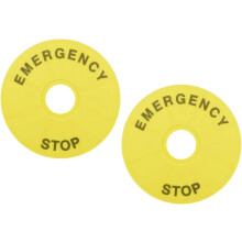 2Pcs 22mm Inner Diameter Emergency Stop Sign For Push Button Switch Replacement 90mm OD