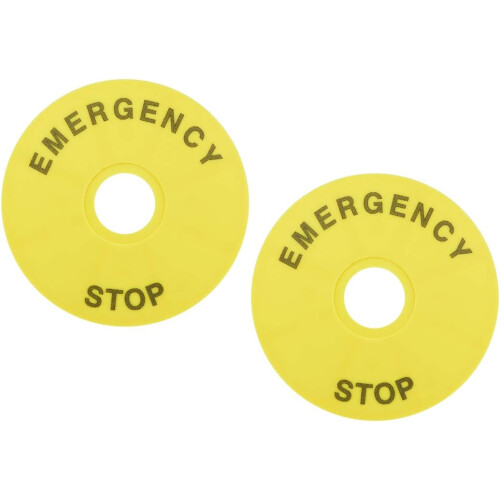 2Pcs 22mm Inner Diameter Emergency Stop Sign For Push Button Switch Replacement 90mm OD