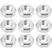 M2.5 Thread Dia 304 Stainless Steel Metric Hex Nut Screw Cap Fastener Silver Tone 100pcs