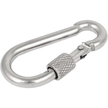 2-Inch Length 304 Stainless Steel Spring Snap Hook Carabiner W Screw Lock