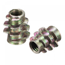 M4x10mm Furniture Screw-in Nuts, Zinc Alloy Thread Insert Nut for Wood 24pcs