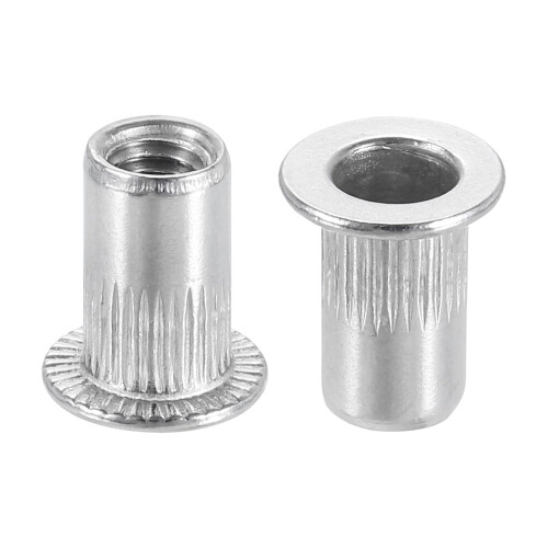 M4 304 Stainless Steel Rivet Nuts Flat Head Insert 10Pcs