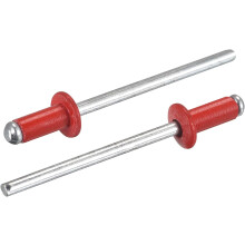 Aluminum Blind Rivets, 3.2mm x 7mm (1/8" x 9/32") Open End Rivet Flat Round Head for Joining Metal Plate Leather, Red 200 Pcs