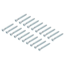 Furniture Confirmat Screw, 100pcs 6.3x50mm Hex Socket Wood Screws Zinc Plated Countersunk Self-Tapping Furniture Connecting Screw