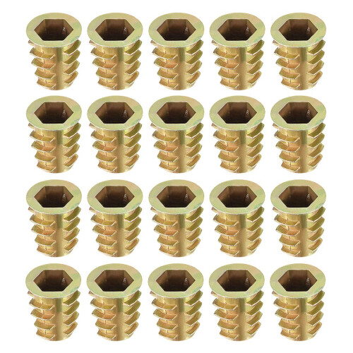 Furniture Threaded Insert Nuts Zinc Alloy M10 Internal Threads 20mm Length 20pcs