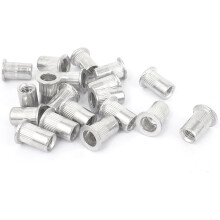 20 Pcs M6x15mm Aluminum Flat Head Rivet Nuts Threaded Insert Nutserts