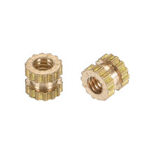 Knurled Insert Nuts, M2 x 3mm(L) x 3.5mm(OD) Female Thread Brass Embedment Assortment Kit, 50 Pcs