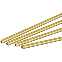 Brass Round Tube 3.5mm OD 0.5mm Wall Thickness 300mm Length Pipe Tubing 4 Pcs